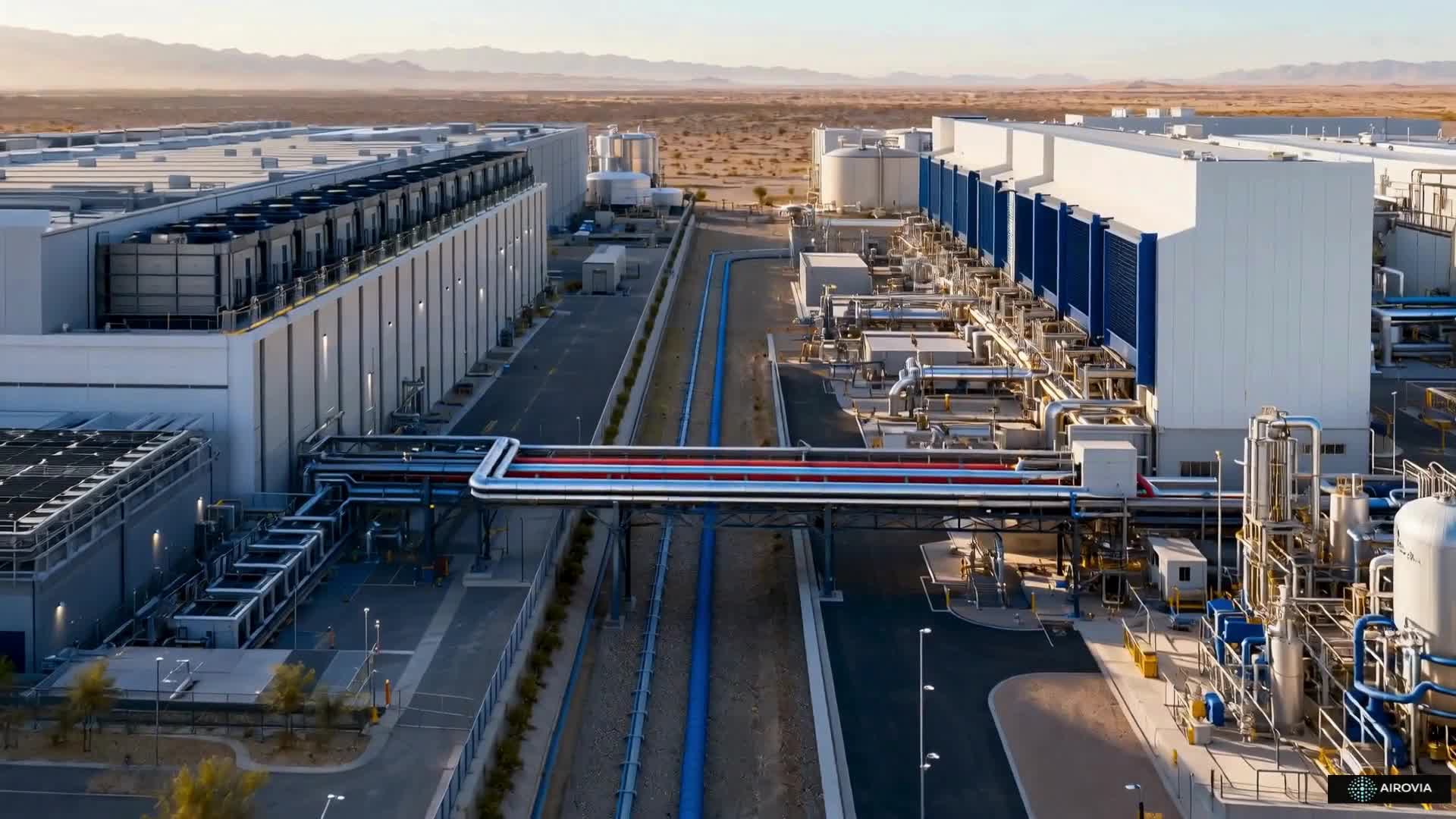 Concept visualization of a purpose-built AIROVIA industrial water facility
